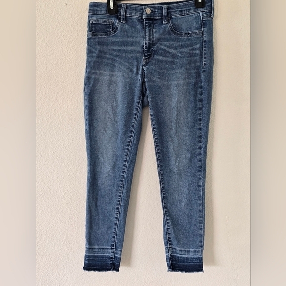 Gap Women Leggings Jeans size Blue Mid Rise Skinny Light Wash 30×24 - Picture 2 of 10